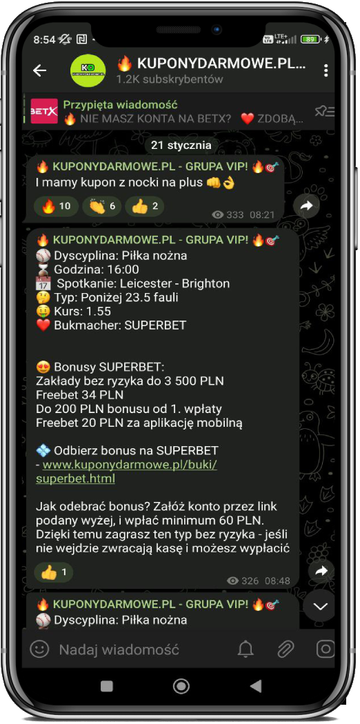 telegram bonus grupa