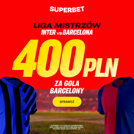 Bonus 400 PLN za gola Barcelony w meczu z Interem Mediolan