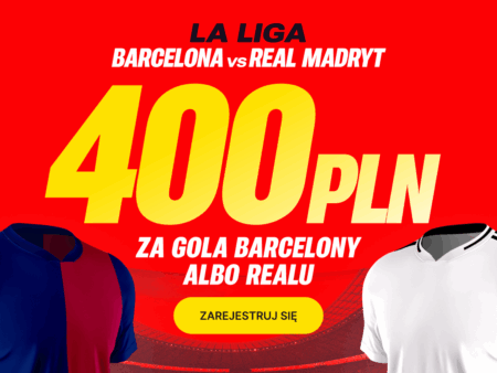 BONUS 400 PLN ZA GOLA WYBRANEJ DRUŻYNY W MECZU BARCELONA – REAL MADRYT