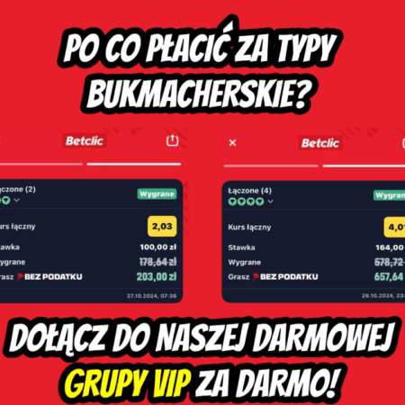 DARMOWA GRUPA VIP Z KUPONAMI BUKMACHERSKIMI NA TELEGRAM!
