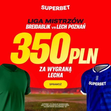 Bonus 350 PLN za zwycięstwo Lecha Poznań w meczu z Breidablik