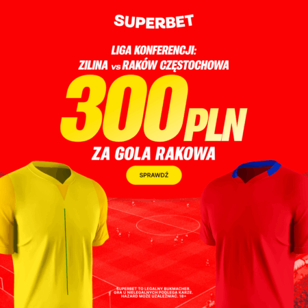 Bonus 300 PLN za gola Rakowa Częstochowa w meczu z Ziliną