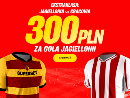Bonus 300 PLN za gola Jagiellonii Białystok w meczu z Cracovią