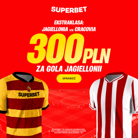Bonus 300 PLN za gola Jagiellonii Białystok w meczu z Cracovią