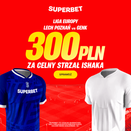 Kurs 150.0 na celny strzał Mikaela Ishaka w meczu Lech Poznań – Genk