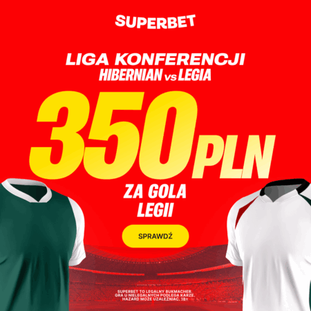 Bonus 350 PLN za gola Legii Warszawa w meczu z Hibernian