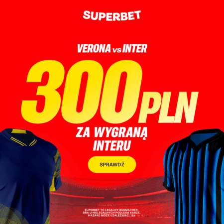 🥇 MUROWANY FAWORYT! AŻ 300 PLN EKSTRA za Zwycięstwo Interu Mediolan! HIT Superbet!