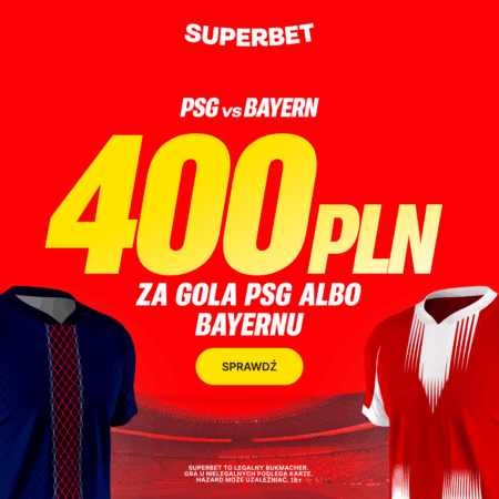 💥 400 PLN EKSTRA za GOLA! MEGA HIT LIGI MISTRZÓW: PSG vs Bayern! Największy Bonus od Superbet!