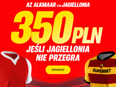 🎯 BEZPIECZNY BONUS 350 PLN! Postaw na X2 Jagiellonii (Nie przegra) w Lidze Konferencji!