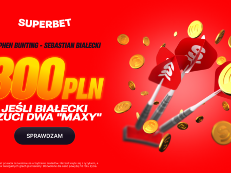 🎯 ŁATWY BONUS 300 PLN EKSTRA! Wygraj, gdy BIAŁECKI RZUCI 2 MAXY (180)! MŚ PDC!