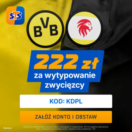 STS: Pakiet 660 PLN + 222 PLN na start! Kod KDPL na Gol w Hicie: Borussia – Bayer!