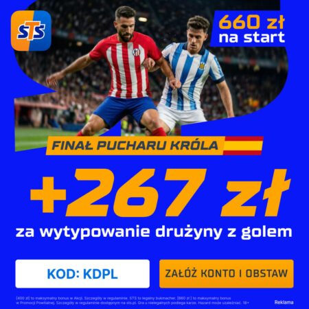 Zgarnij 267 PLN za gola w meczu Atletico – Real Sociedad i 660 PLN bonusu w STS!
