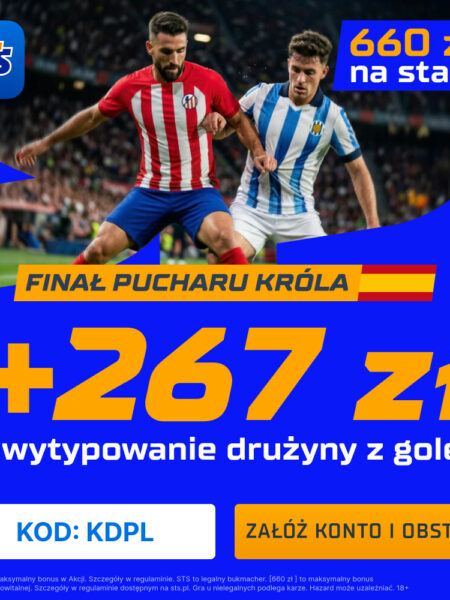 Zgarnij 267 PLN za gola w meczu Atletico – Real Sociedad i 660 PLN bonusu w STS!